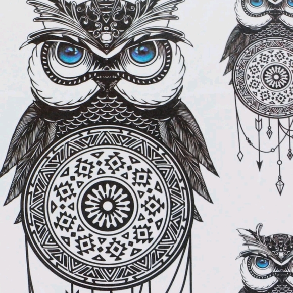 Owl Mandala Temporary Tattoos - Picture 3 of 4